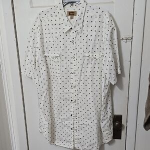 The FOUNDRY SUPPLY CO Men's White w/ Star Patterned Shirt 2XLT For Tall Wear